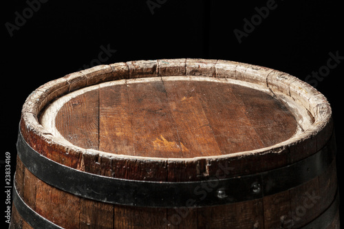 Wallpaper Mural Old wooden barrel on a dark background Torontodigital.ca