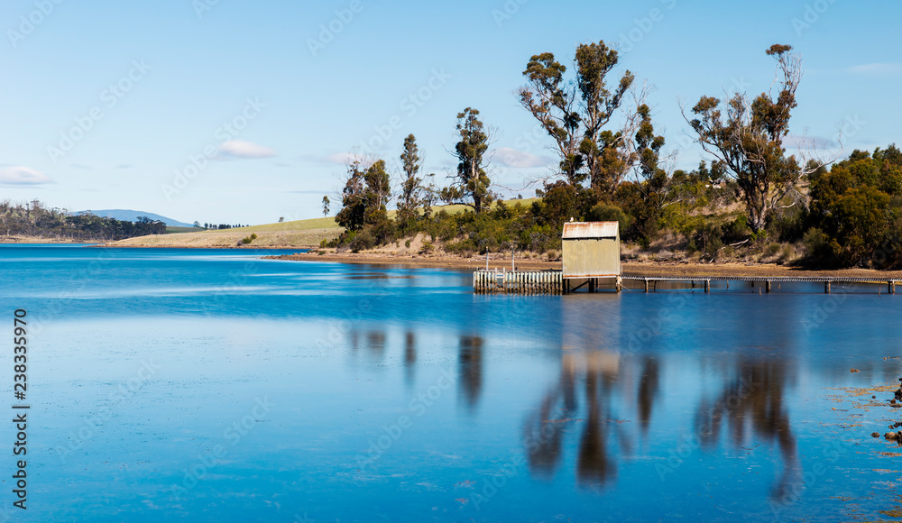 Boat jetty found on Bruny Island in Tasmania, Australia.