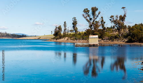 Boat jetty found on Bruny Island in Tasmania  Australia.