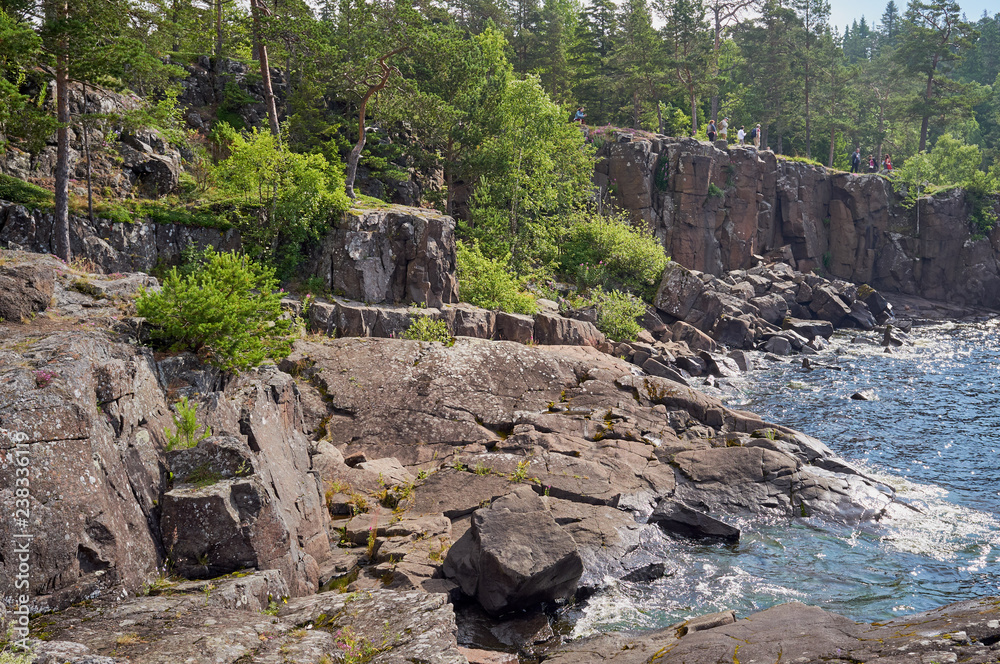 rocky shore of the island of Valaam
