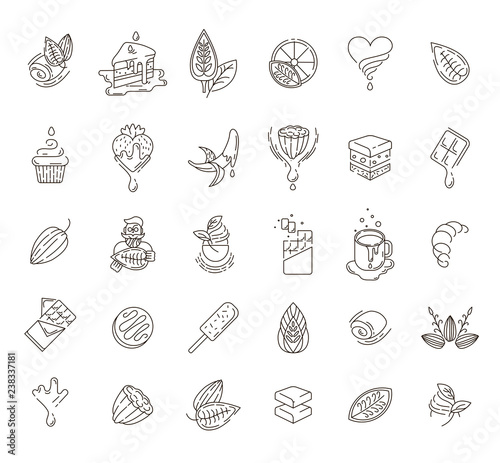 Vector icon and logo for chocolate and sweet