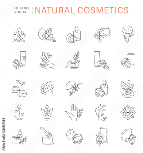 Vector icon and logo for natural cosmetics and care dry skin