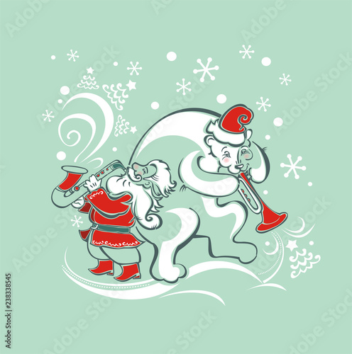 christmas card with santa claus