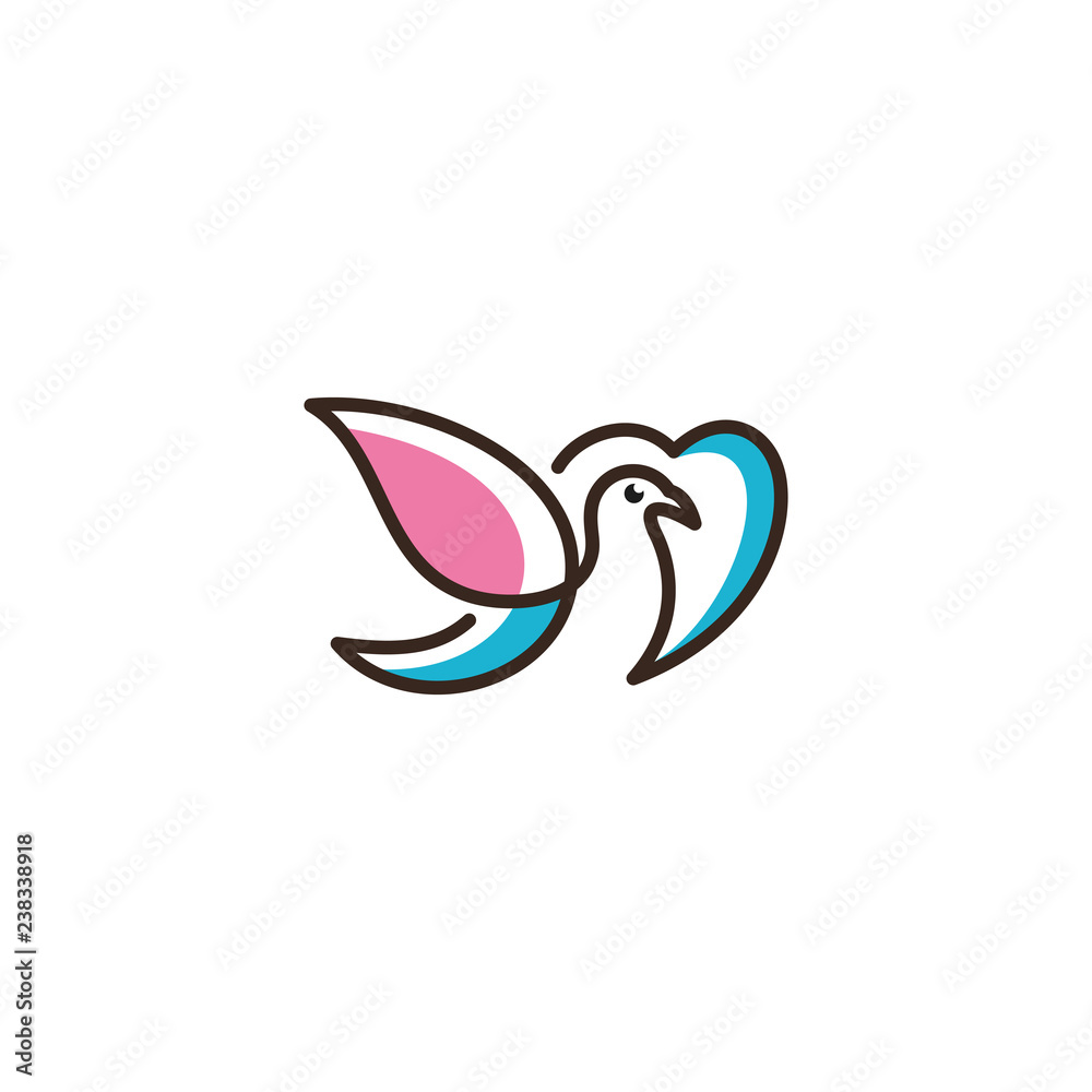vector logo Love bird icon line art picture vector logo Love bird icon line art picture