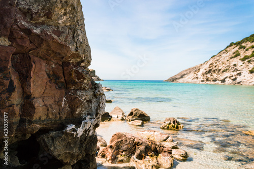 Calasetta beach Cala during sunshine in summer Sardinia mediterranean Sea coast wonderful seaside