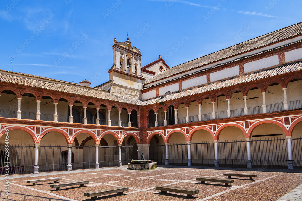 Old Convent of San Francisco (Iglesia de San Francisco) at Compas de San Francisco Square in Cordoba, Spain, Andalusia region. Gothic renaissance temple remodeled in XVIII century in Baroque style.