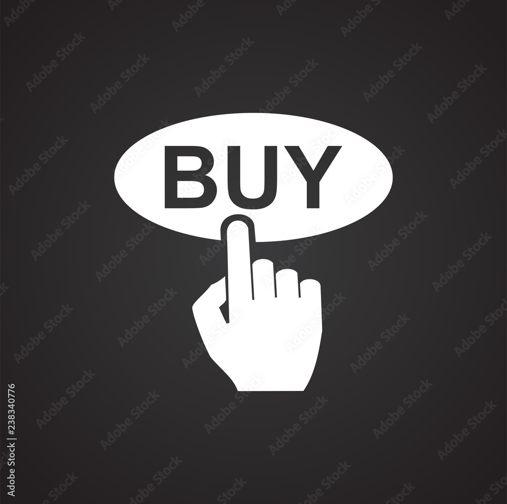 Online shoping buy button icon on black background for graphic and web design, Modern simple vector sign. Internet concept. Trendy symbol for website design web button or mobile app Online shoping buy button icon on black background for graphic and web design, Modern simple vector sign. Internet concept. Trendy symbol for website design web button or mobile app