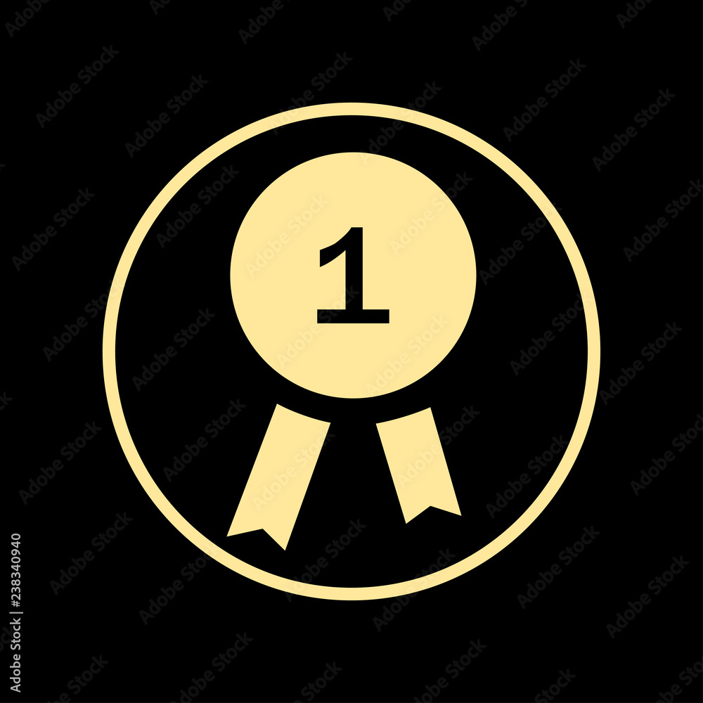 Vector medal icon, flat Vector medal icon, flat