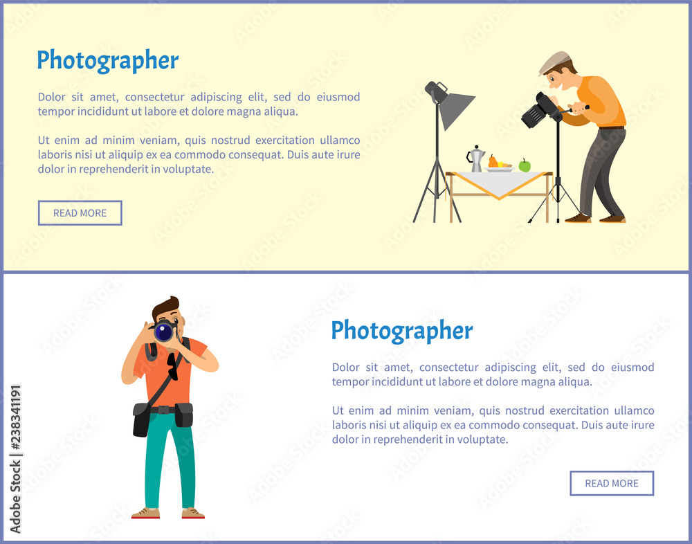Still Life Photographer and Journalist Banners Set