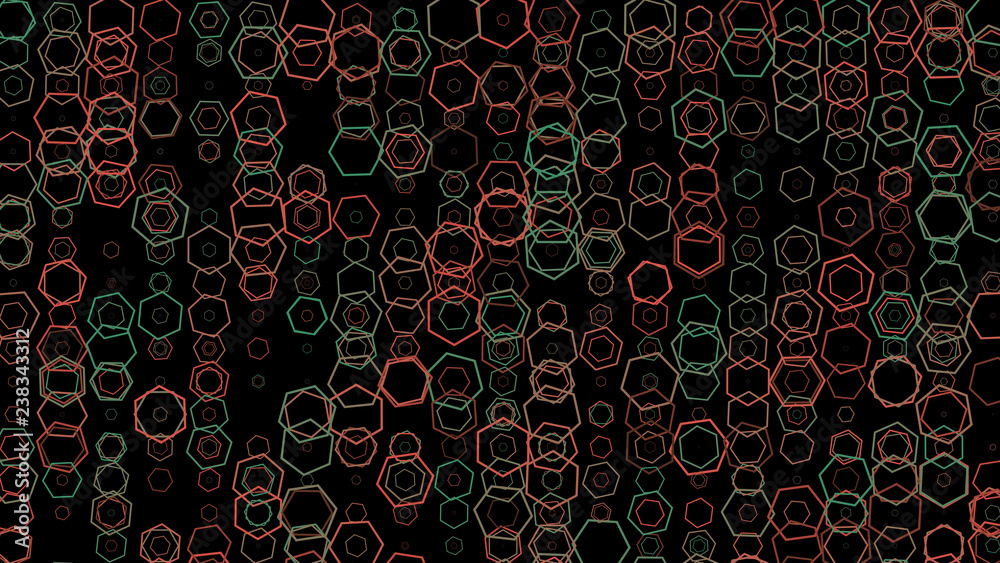 Abstract background pattern with a variety of hexagons.