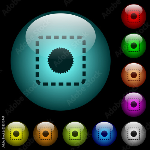 Place certificate icons in color illuminated glass buttons