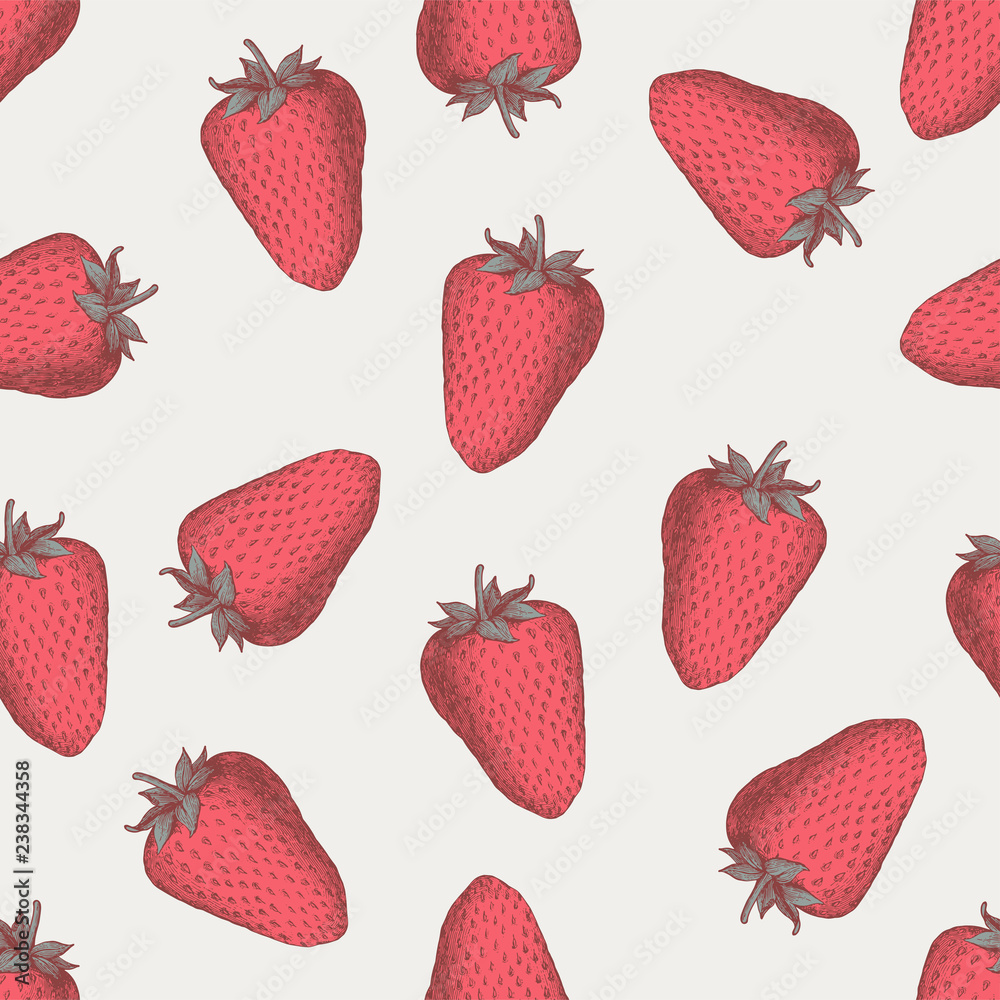 Illustration de fraise motif raccord pour fond et arrière-plan