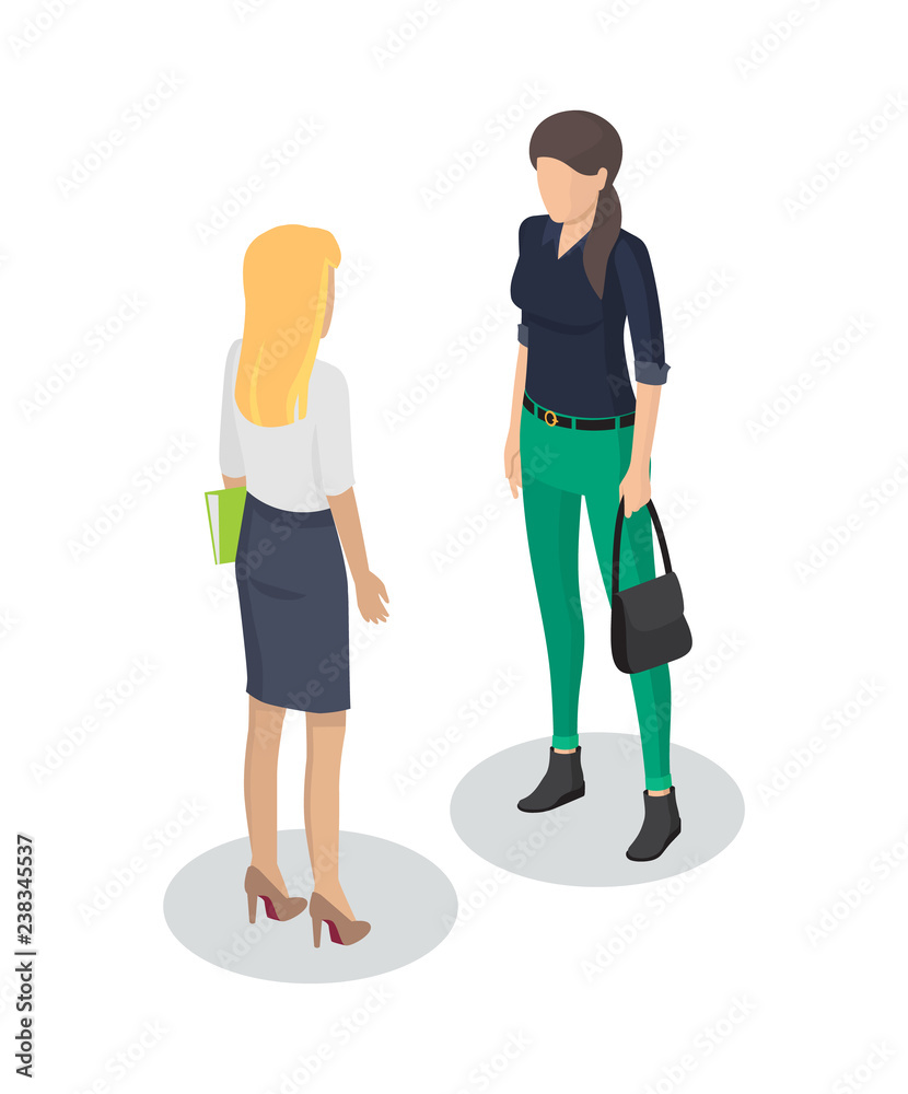 Secretary and Client Meeting Vector Illustration Secretary and Client Meeting Vector Illustration