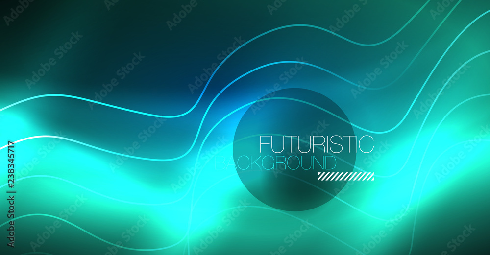 Glowing abstract wave on dark, shiny motion, Christmas and New Year magic space light. Techno abstract background Glowing abstract wave on dark, shiny motion, Christmas and New Year magic space light. Techno abstract background