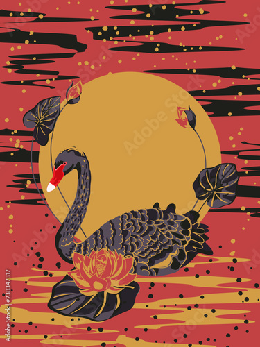 Black Swan, Chinese and Japanese lacquer miniatures