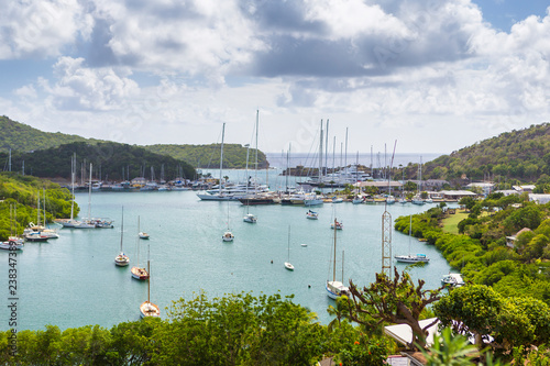 Falmouth harbour. View from Shirely Heights, Antigua, West Indies photo