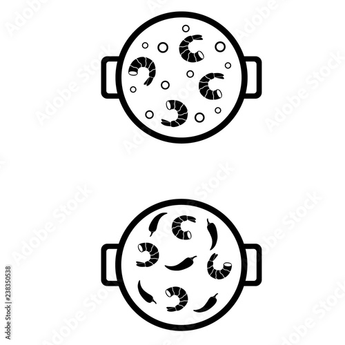 Paella icon, logo on a white background