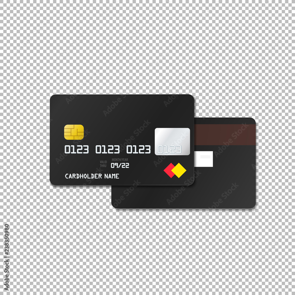 Fototapeta premium vector blank bank card mockup.