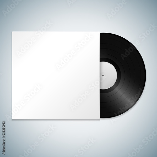 vector vinyl record cover mockup.