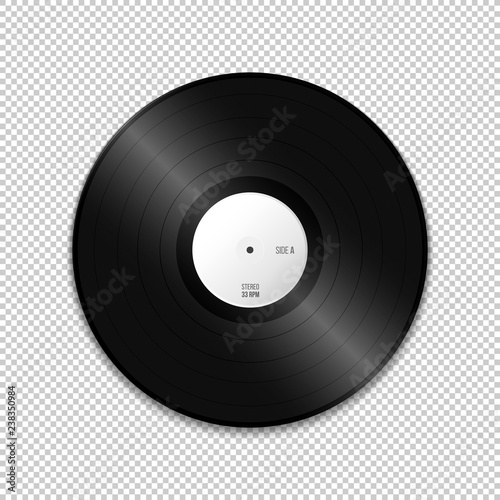 vector blank vinyl record mockup.