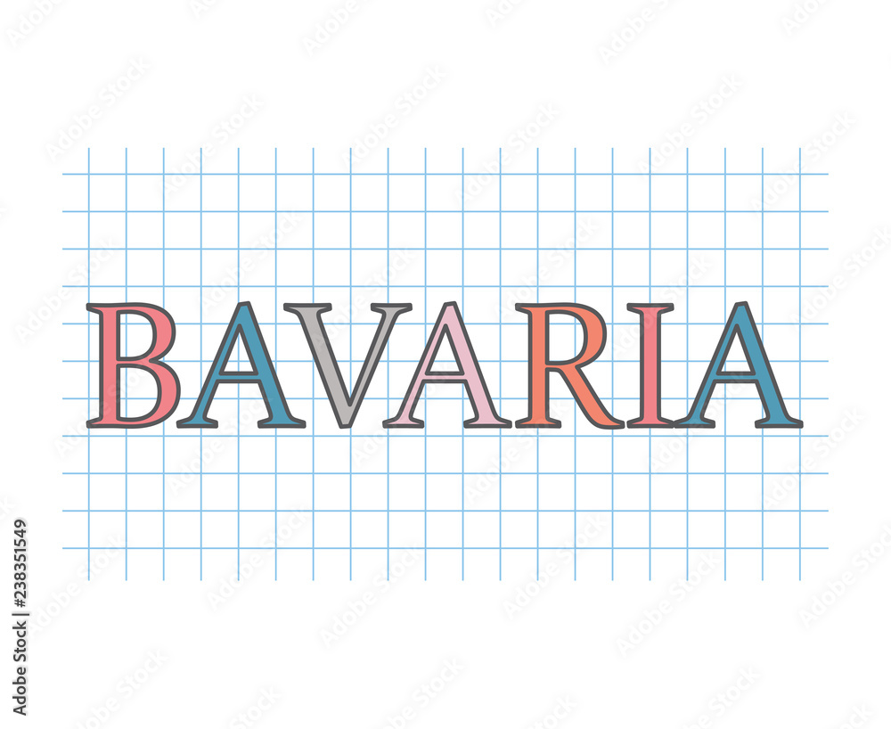 Bavaria word on checkered paper texture- vector illustration Bavaria word on checkered paper texture- vector illustration