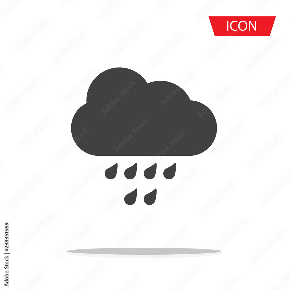 Cloud rain icon. Rainy weather isolated on white background. Cloud rain icon. Rainy weather isolated on white background.