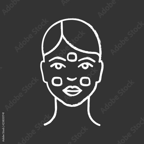 Anesthetic cream for neurotoxin injection chalk icon