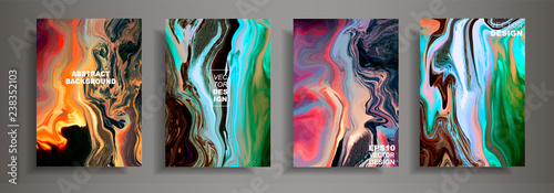 Modern design A4.Abstract marble texture of colored bright liquid paints.Splash acrylic paints.Used design cover presentations print flyer business cards invitations  brochures sites  packaging.