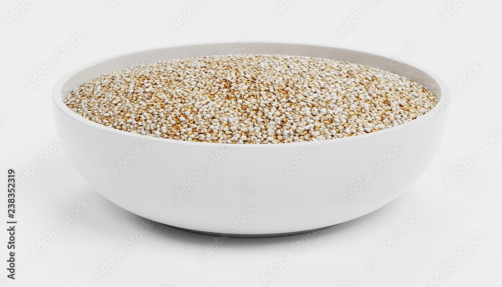 Realistic 3D Render of Quinoa in Bowl Realistic 3D Render of Quinoa in Bowl