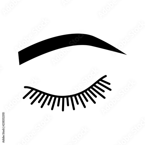 Soft arched eyebrow shape glyph icon