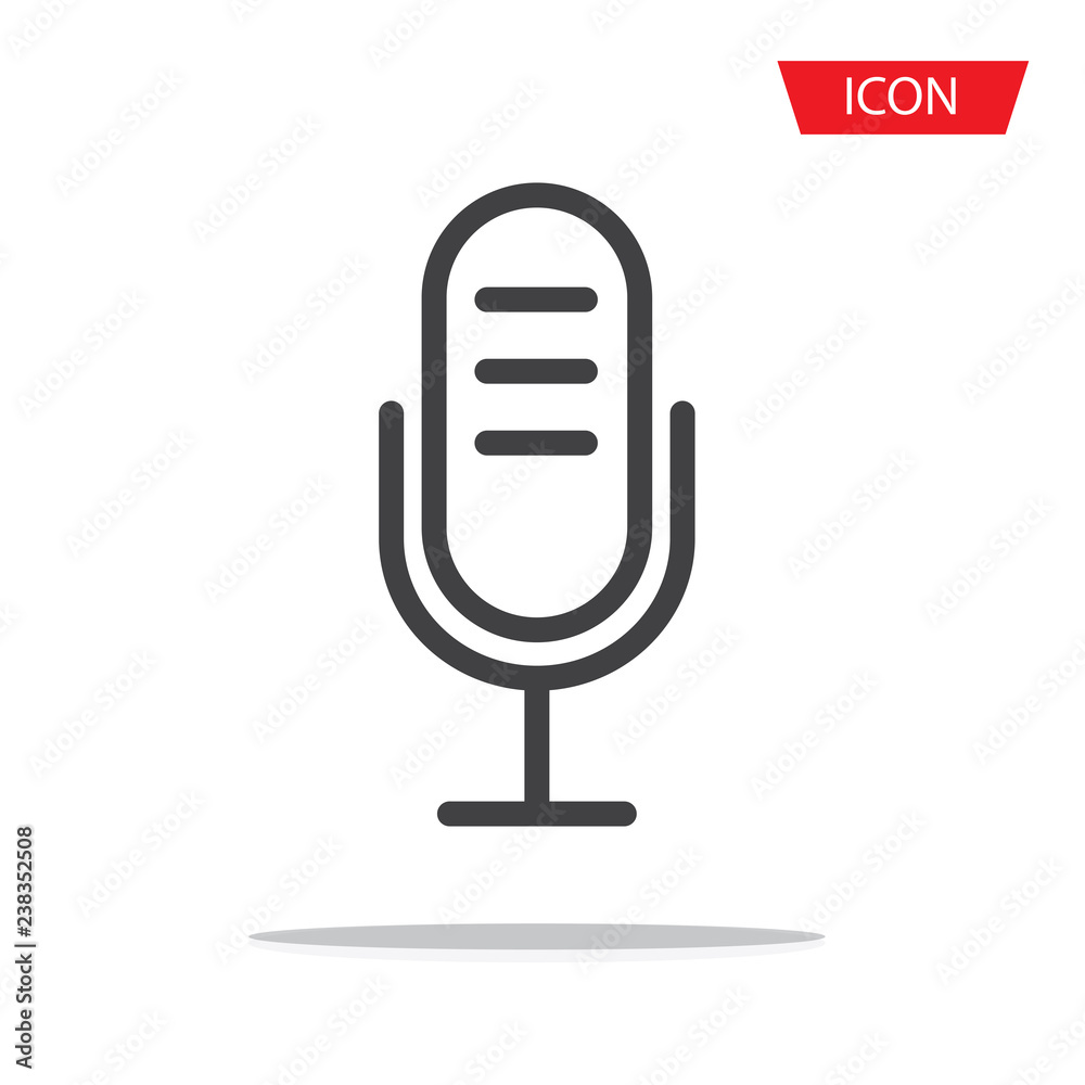 Microphone vector icon isolated on white background. Microphone vector icon isolated on white background.