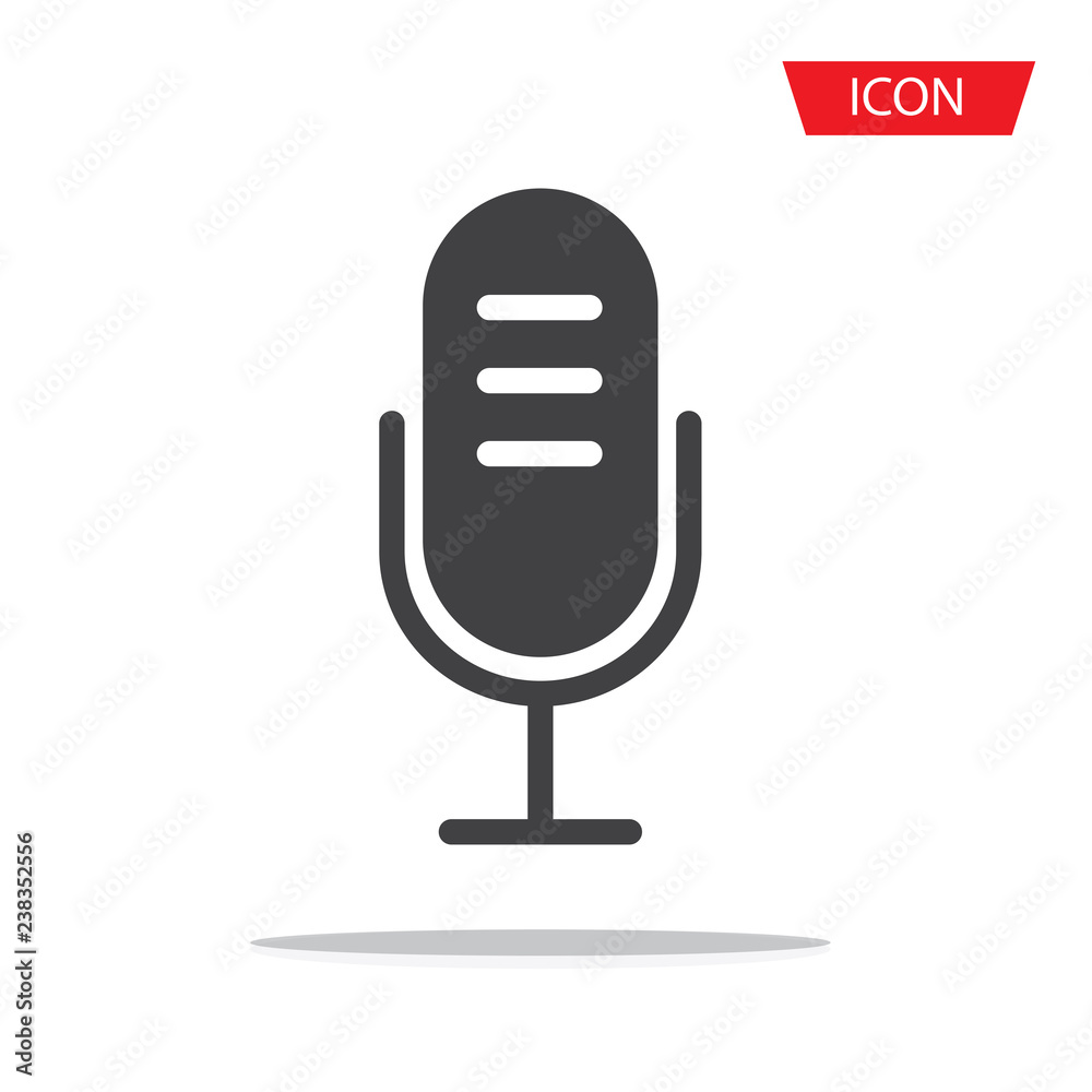 Microphone vector icon isolated on white background. Microphone vector icon isolated on white background.