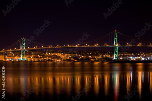 Angus L MacDonald Bridge across Halifax Harbour, Nova Scotia.