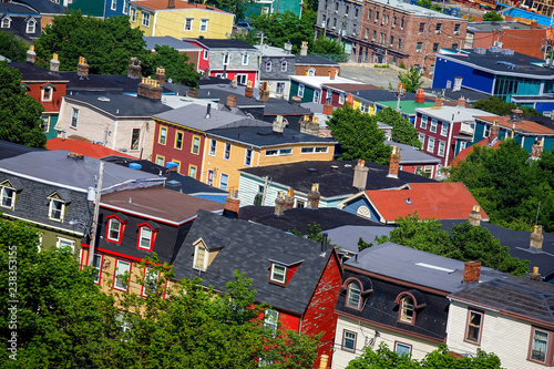 Fotografie Overhead view of historic homes in St