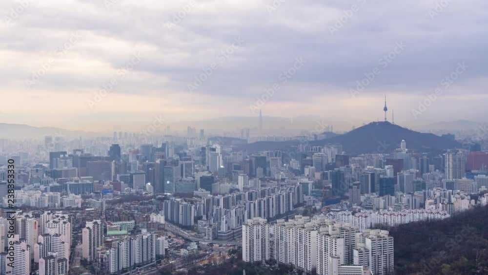 Timelapse at Seoul City Skyline, South Korea Timelapse at Seoul City Skyline, South Korea
