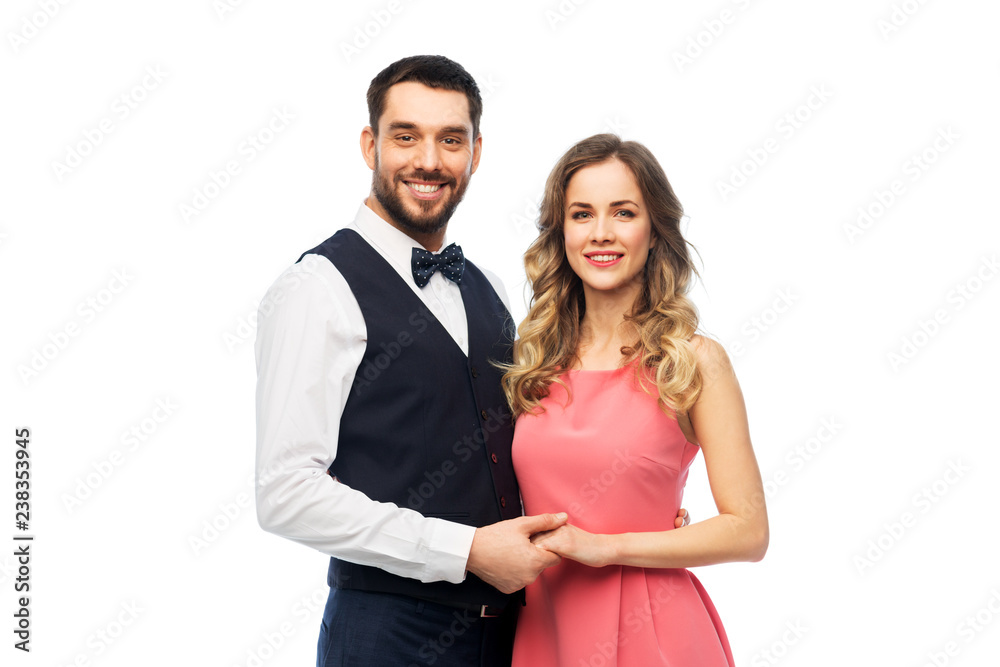 people concept - happy couple in party clothes people concept - happy couple in party clothes