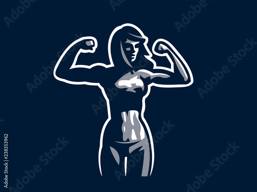 Woman fitness illustration.