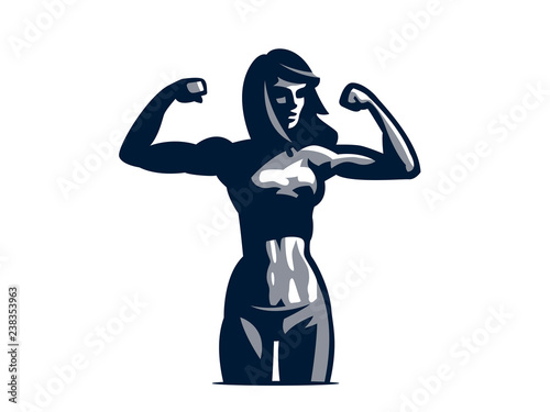 Woman fitness illustration.