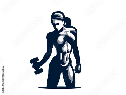 Woman fitness illustration.