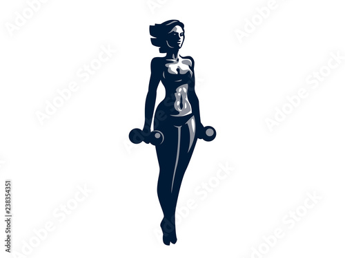 Woman fitness illustration.