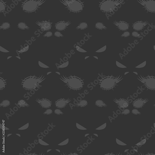 eyes in darkness seamless pattern, nightmare background,,