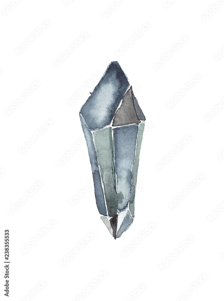Fototapeta premium Watercolor raw crystal