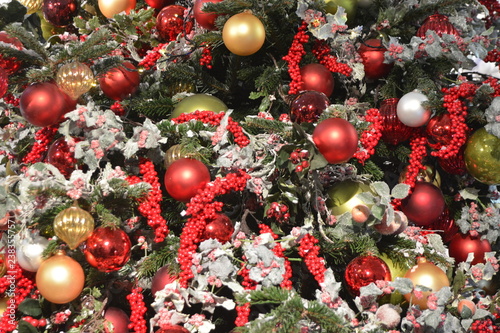christmas balls on the tree