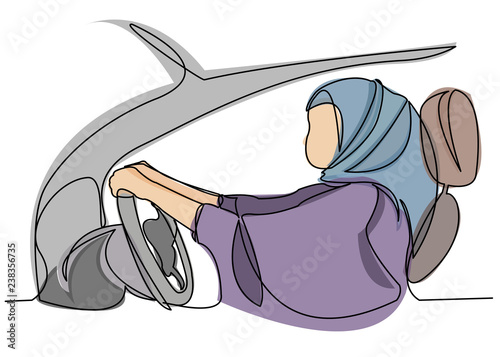 muslim woman driving