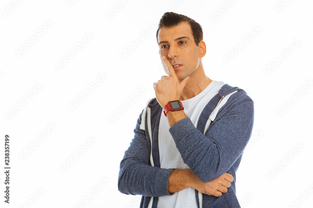 Smart thoughtful man looking for a solution Smart thoughtful man looking for a solution