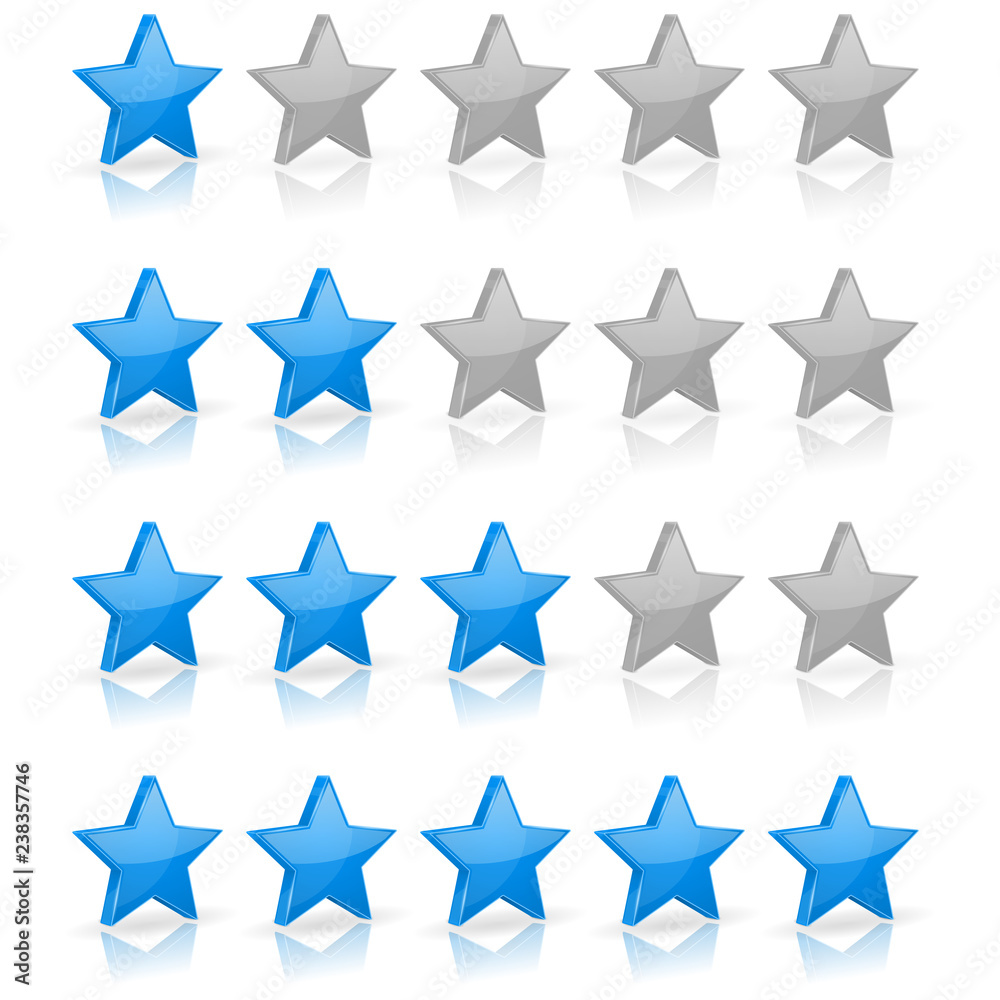 Blue stars. Rating levels Blue stars. Rating levels
