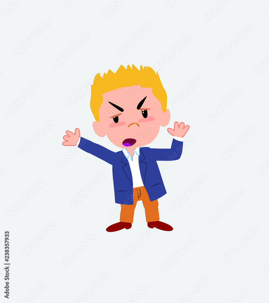 Businessman in casual style argues something with a gesture of discontent. Businessman in casual style argues something with a gesture of discontent.
