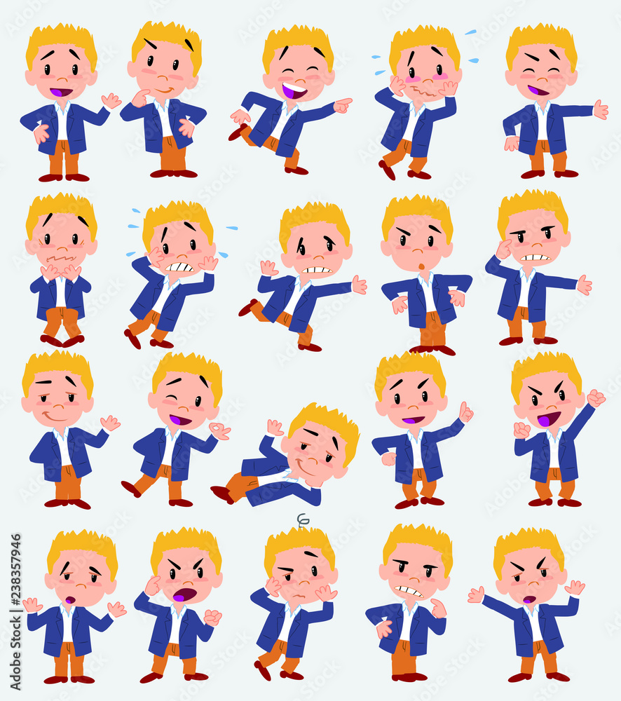 Cartoon character businessman in casual style. Set with different postures, attitudes and poses, doing different activities in isolated vector illustrations. Cartoon character businessman in casual style. Set with different postures, attitudes and poses, doing different activities in isolated vector illustrations.