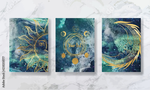 texture of liquid marble and yellow gold. constellations of animals and zodiac horoscope. trend vector. printable business card, flyer, brochure, flyer, poster