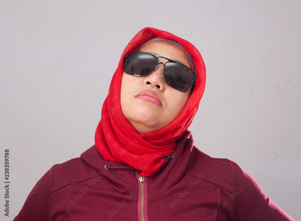 Tired Lazy Muslim Lady in Red Tired Lazy Muslim Lady in Red